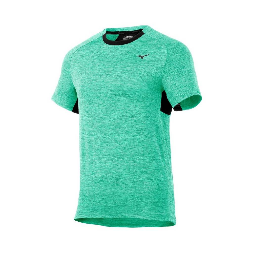 Camisetas Mizuno Alpha Short Sleeve Para Hombre Verdes/Negros 2745381-ZW